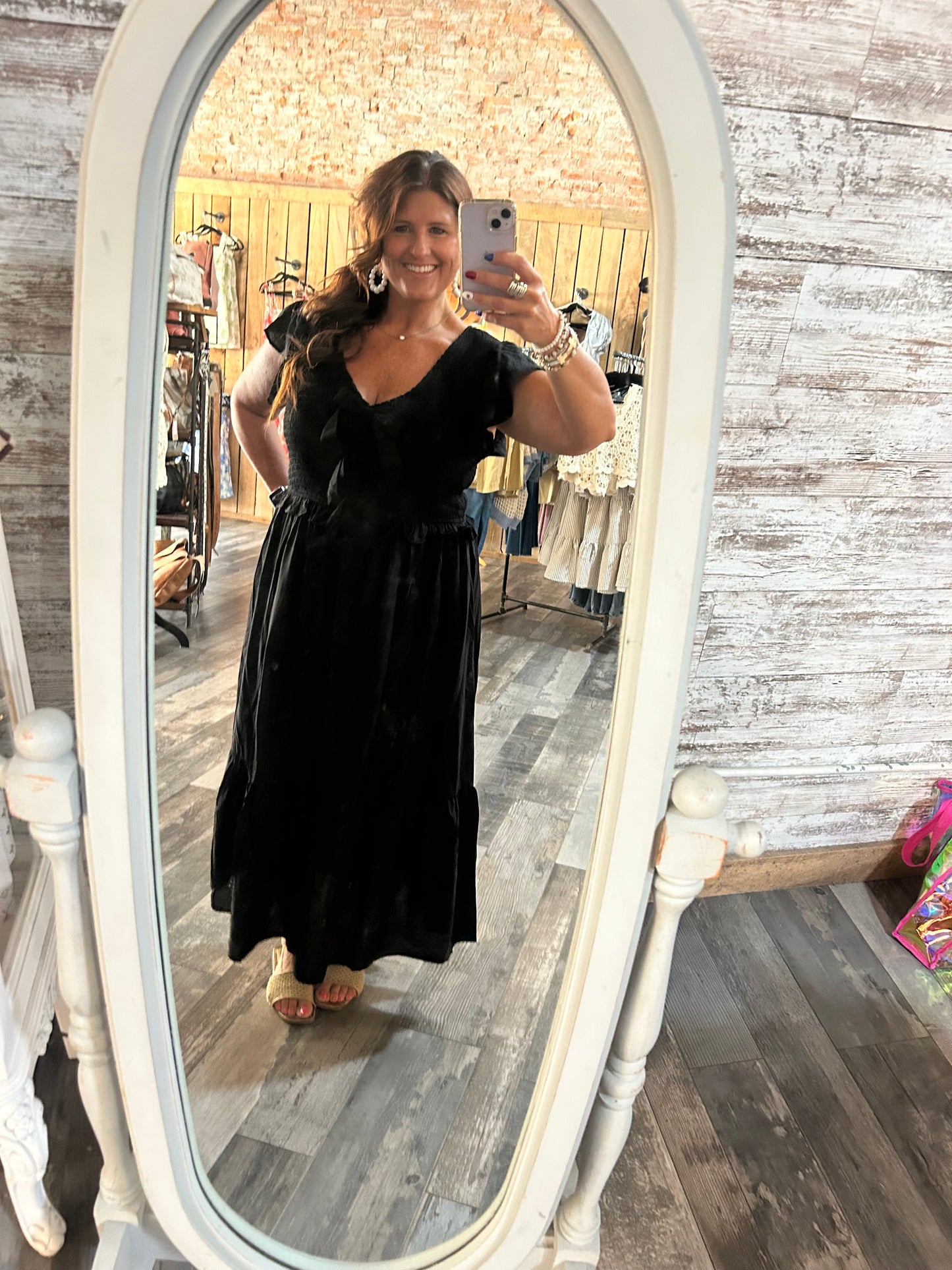 Black Bow Tie Curvy Maxi