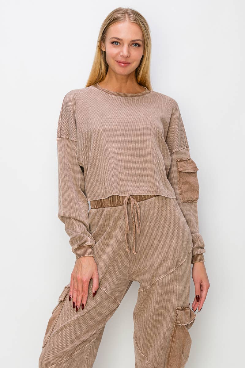 Mineral Wash Cargo pocket Top