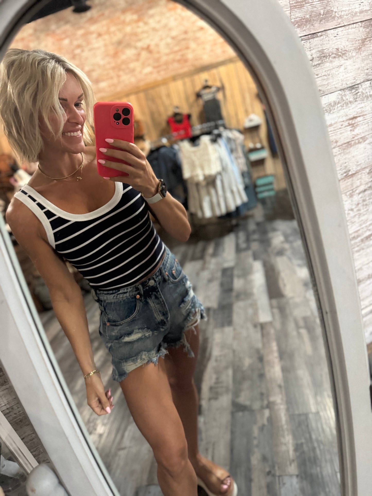 Navy Striped Tank