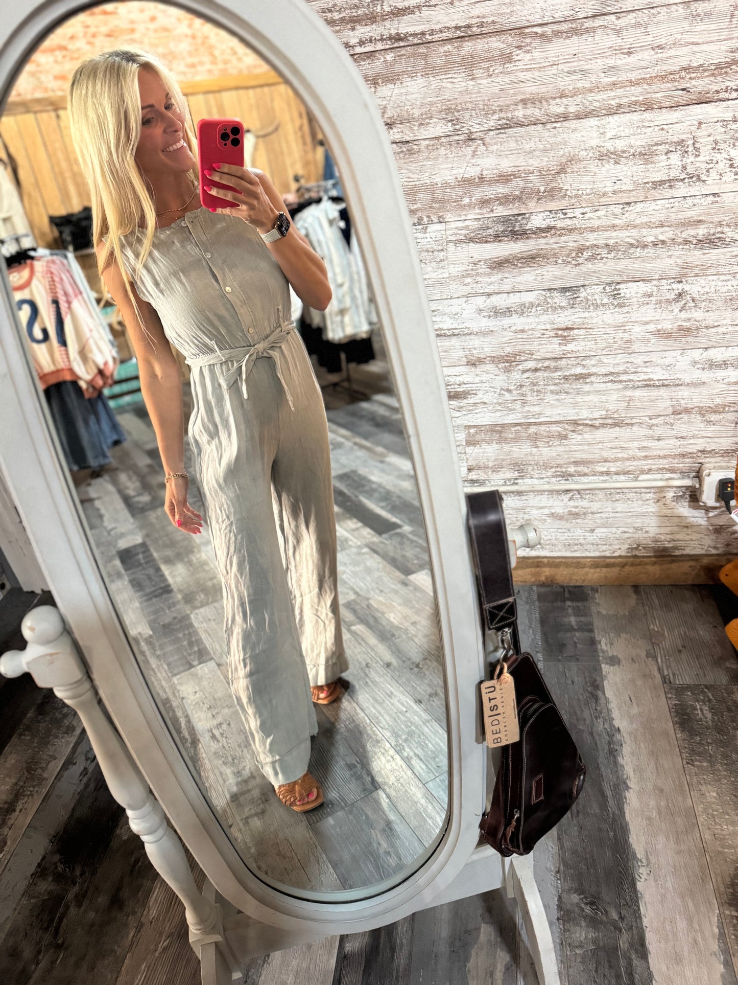 Grey Linen Jumpsuit