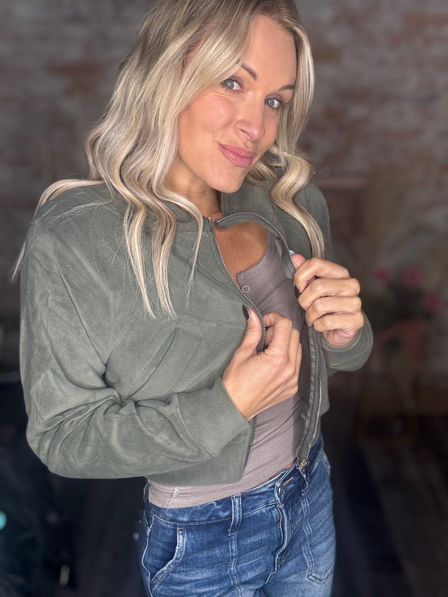 Fleece High Neck Jacket