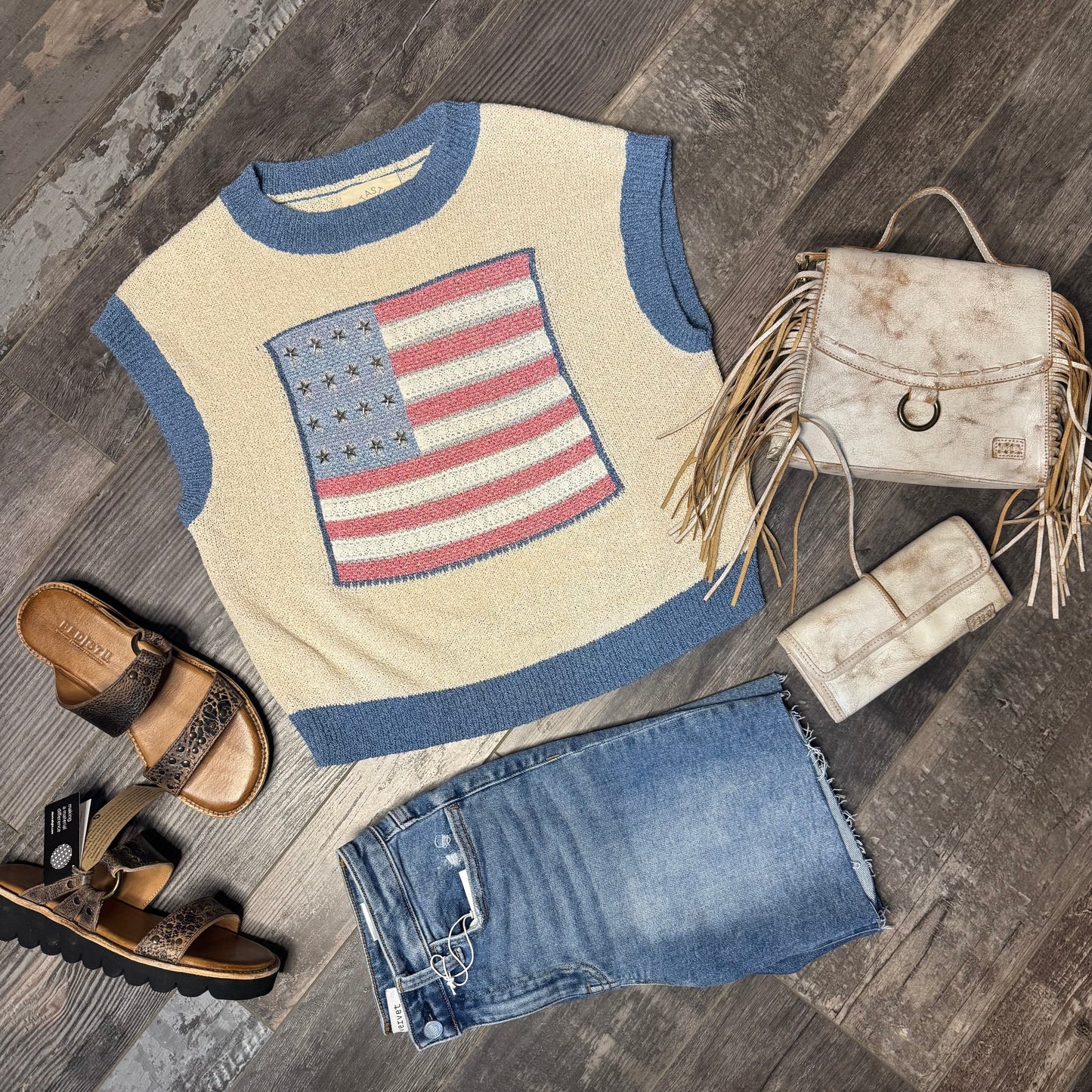 Flag Sweater Bling