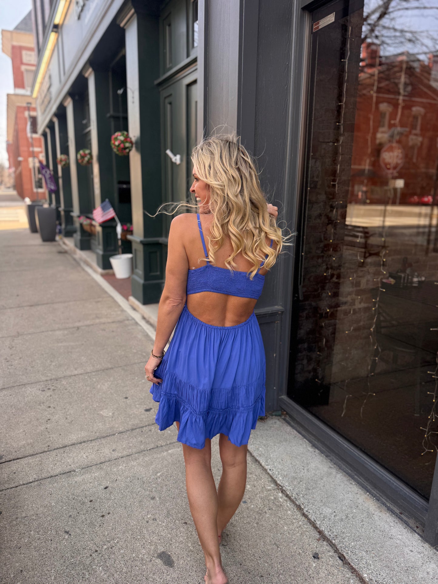 Sapphire Blue Mini Dress