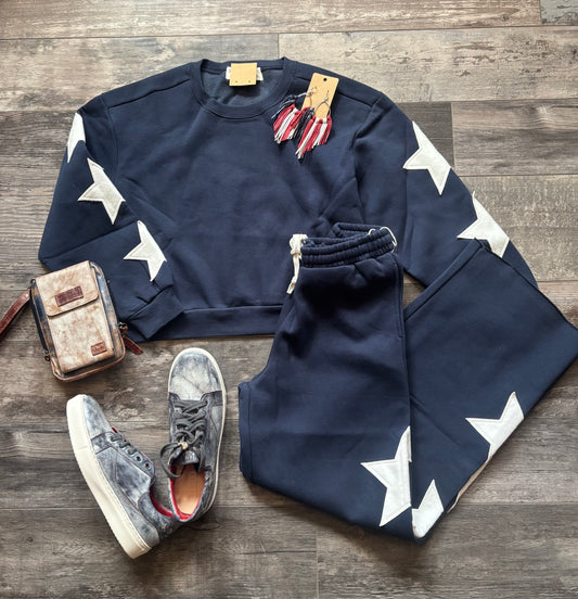 Navy Star Reverse Terry
