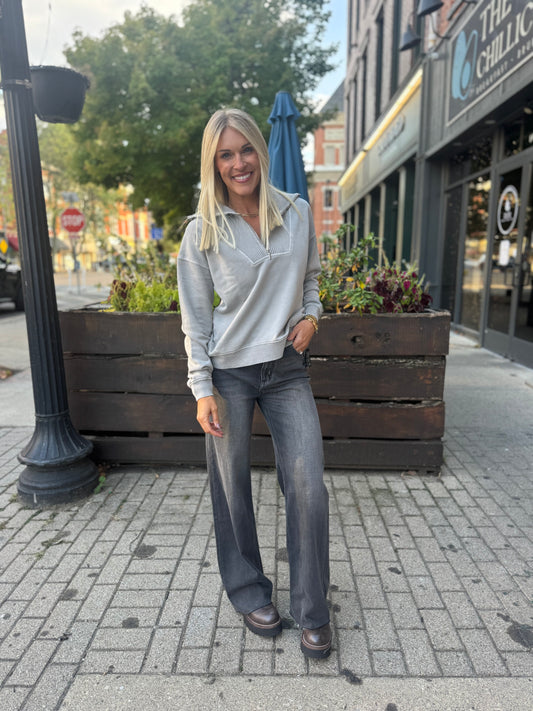 Black Washed out Wideleg