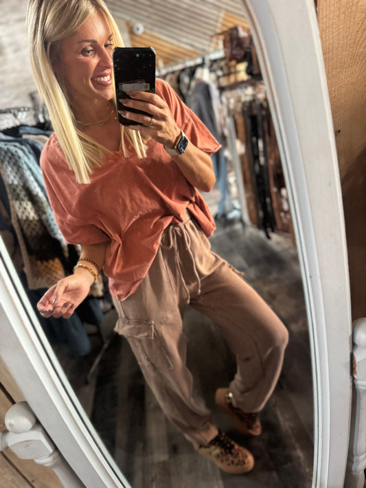 Brunt Out Basic V-Neck