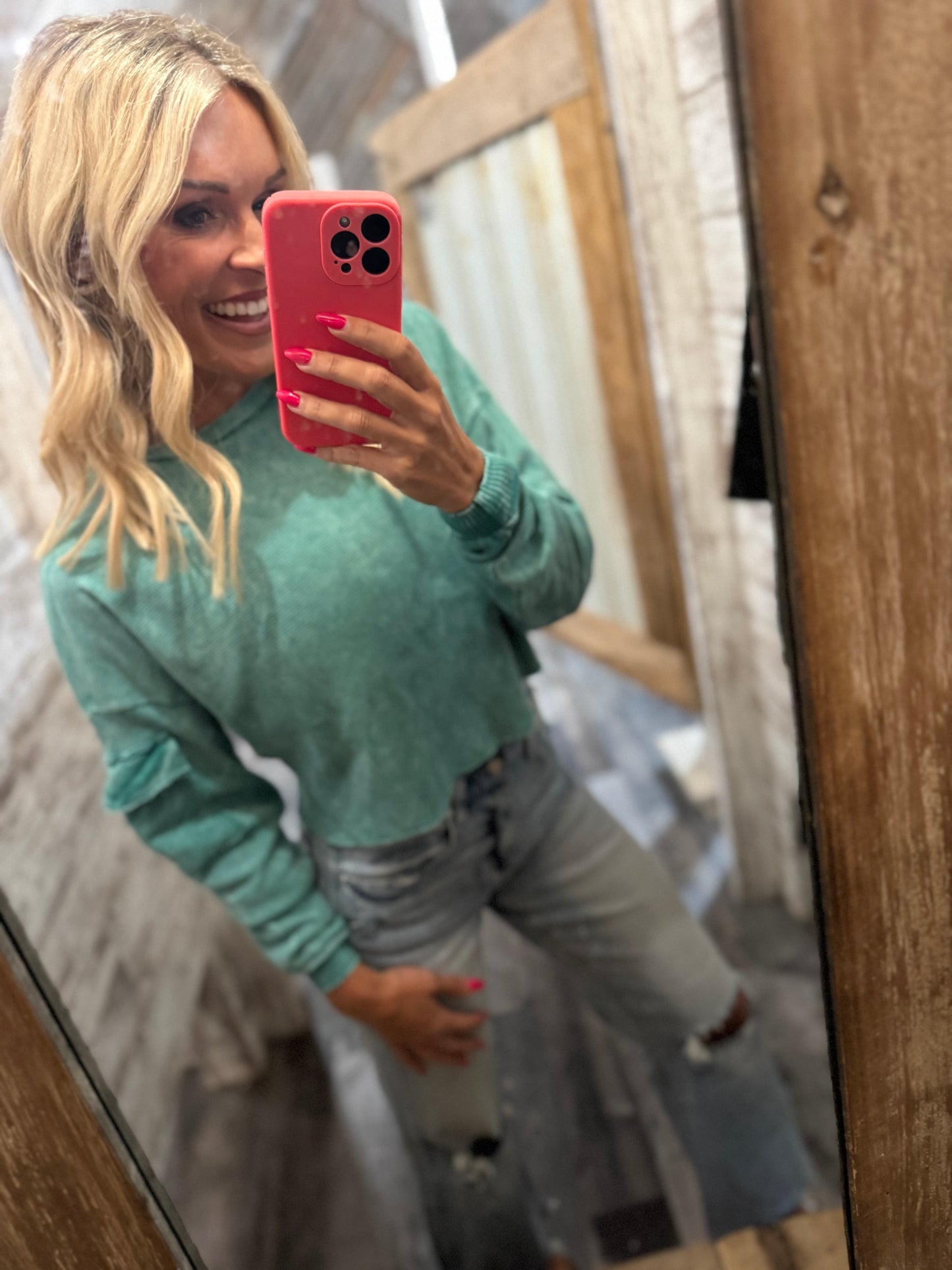 Mineral Wash Cargo pocket Top