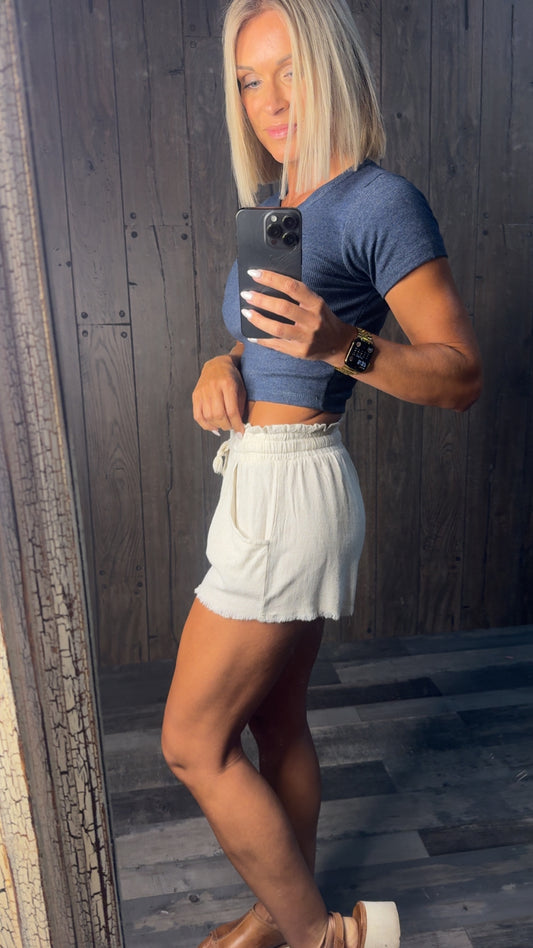 Earthy Sand Linen Shorts