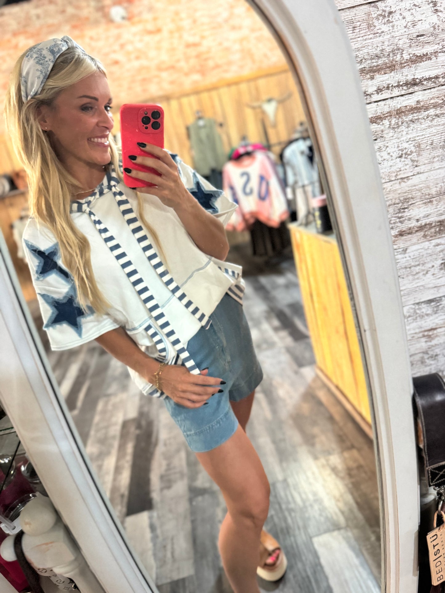 Navy Star Mom Shirt