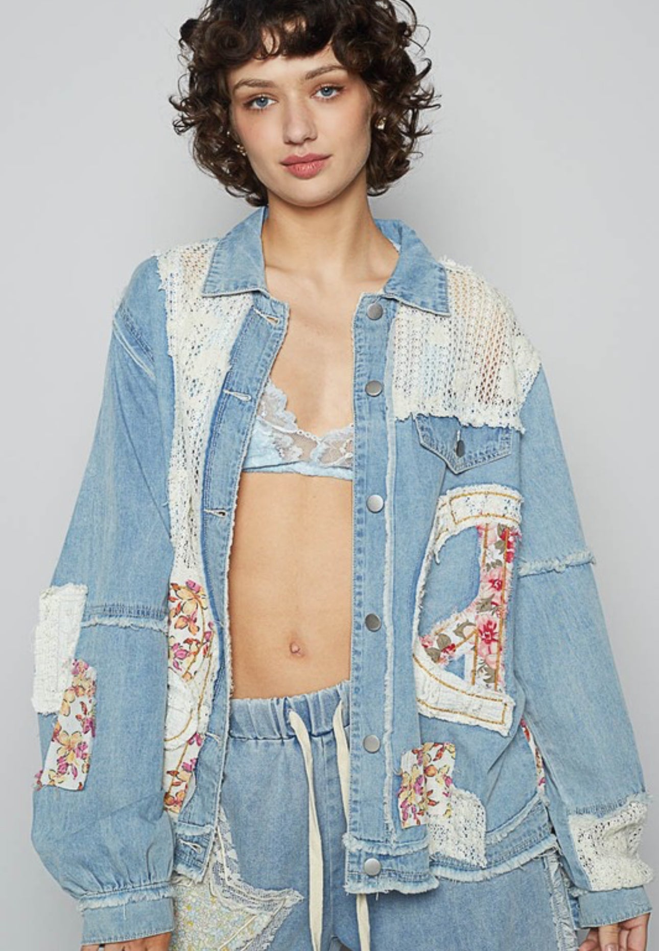 Peace Patched Denim