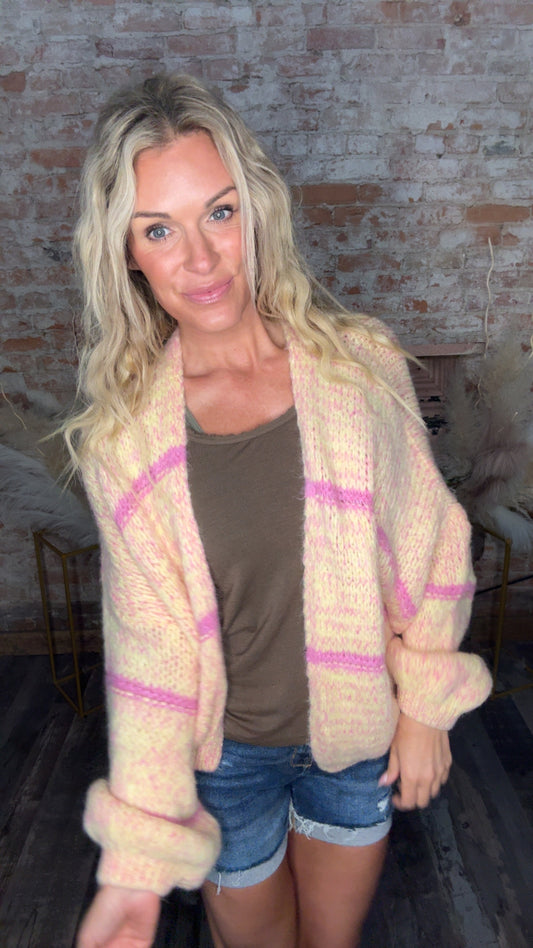 Yellow/Pink Cardi