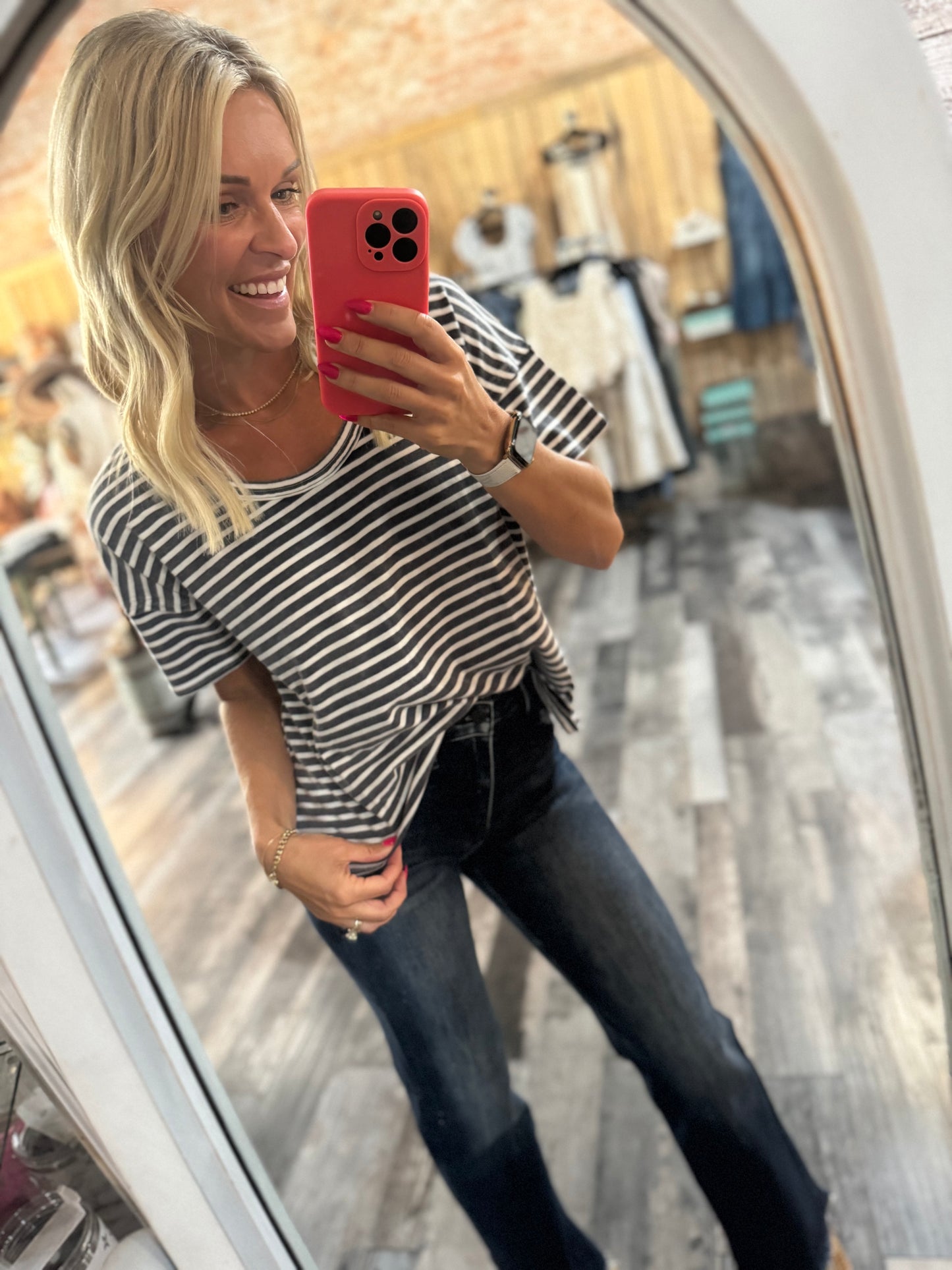 Karen Washed Stripe Top