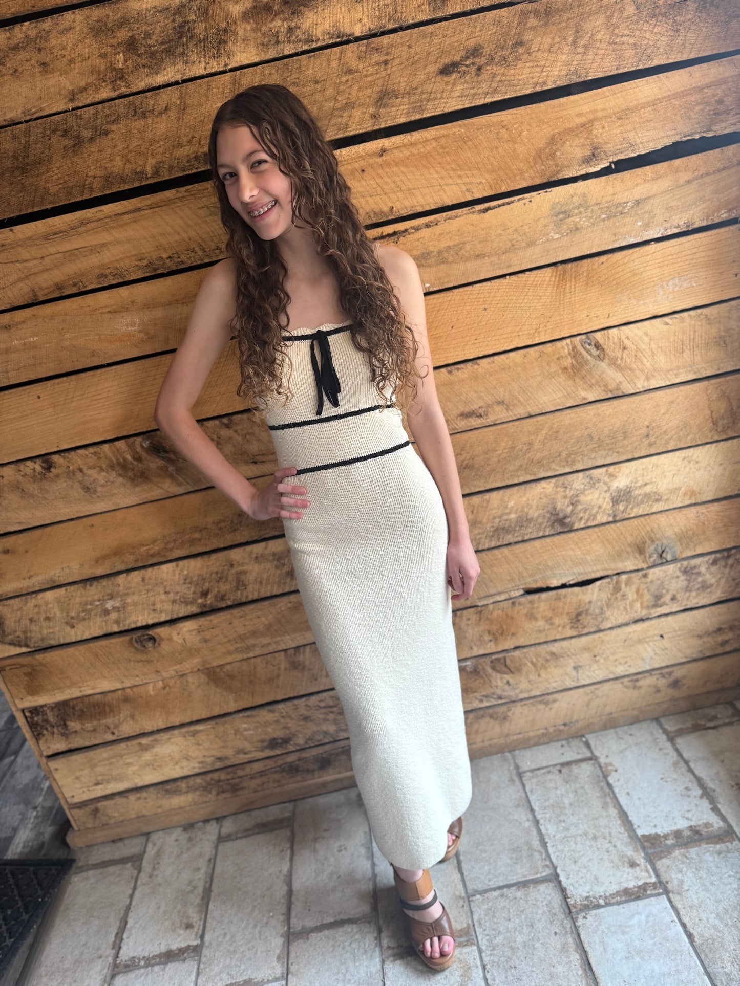 Knitted Strapless Maxi