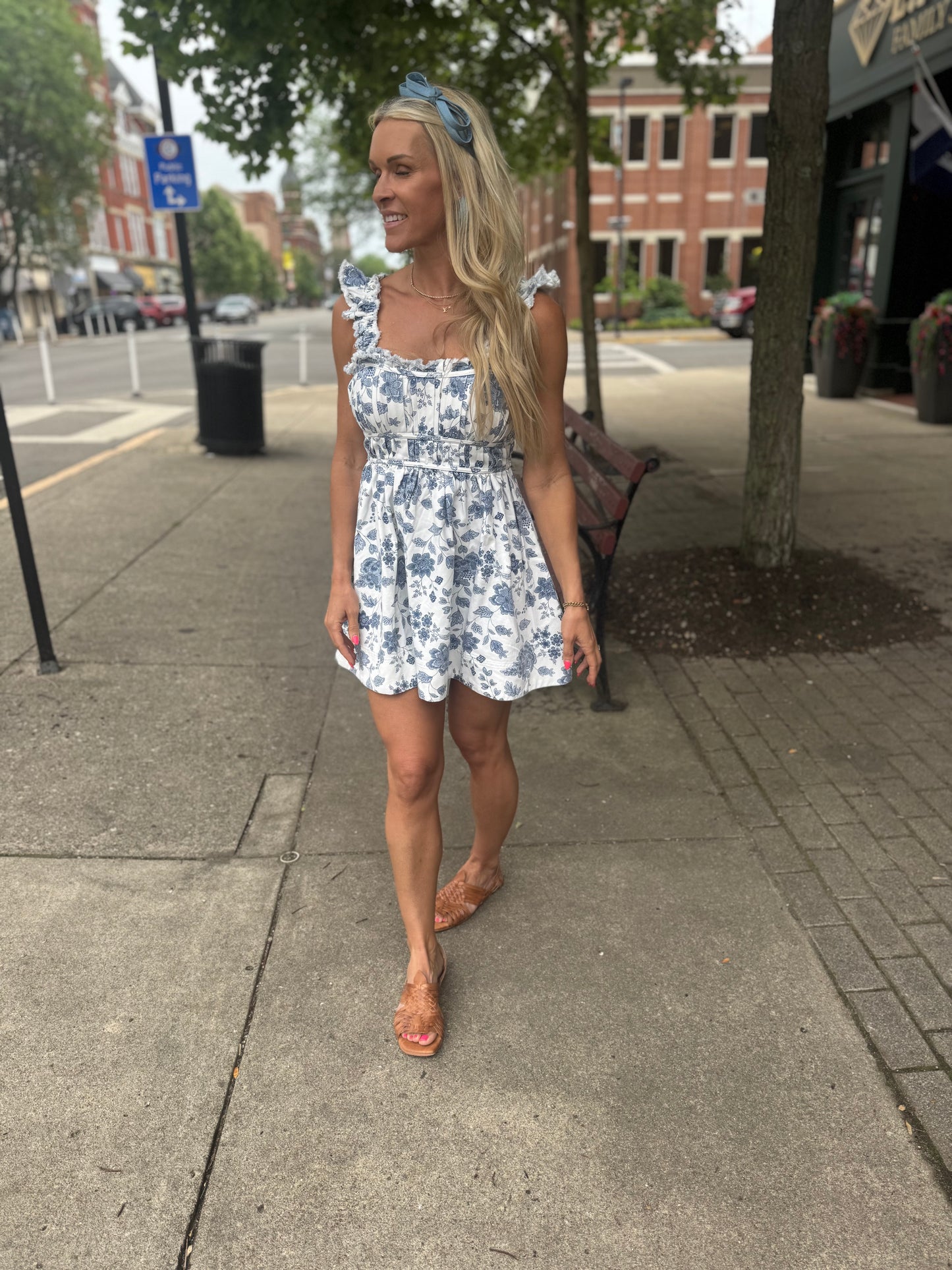 Floral Blue/Ivory