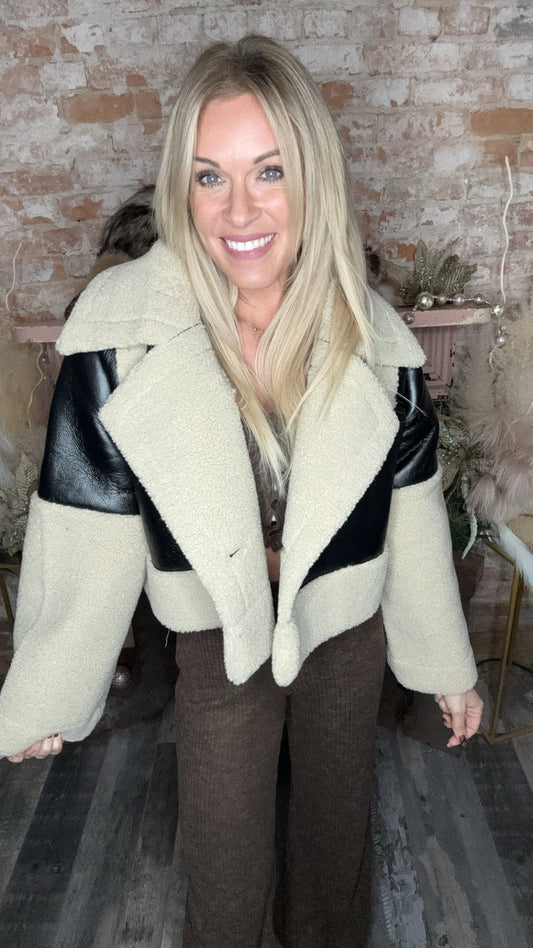 Black/Beige Faux Jacket