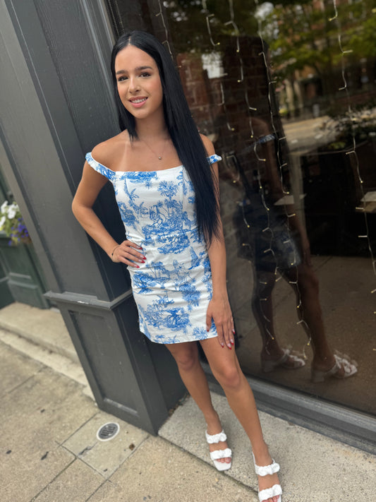 Fitted off Shoulder Mini