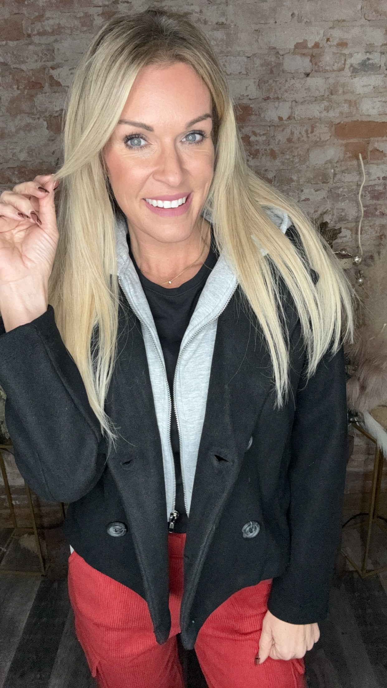 Hooded Layered Jacket