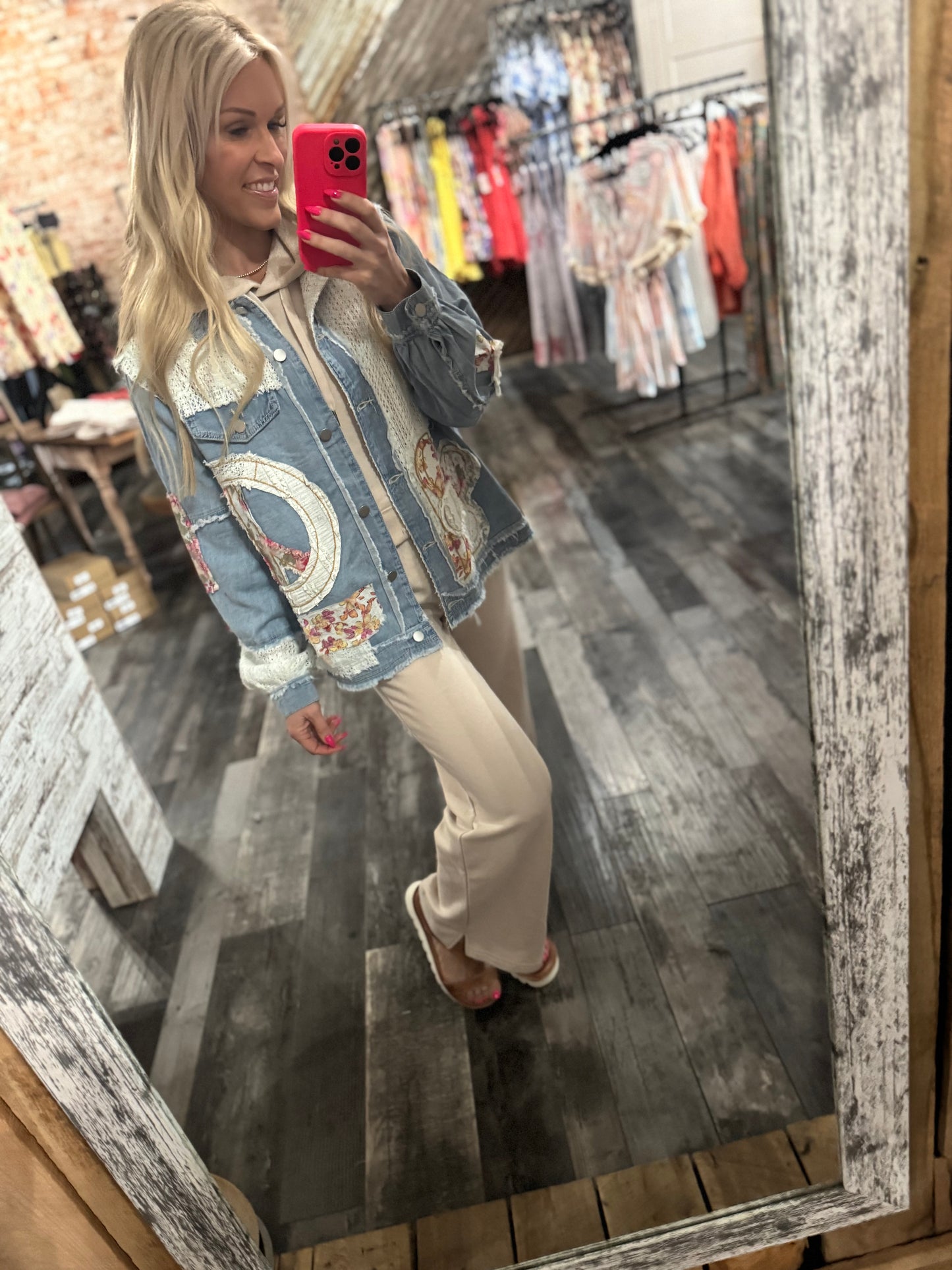 Peace Patched Denim