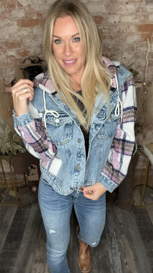 Denim Plaid Shacket