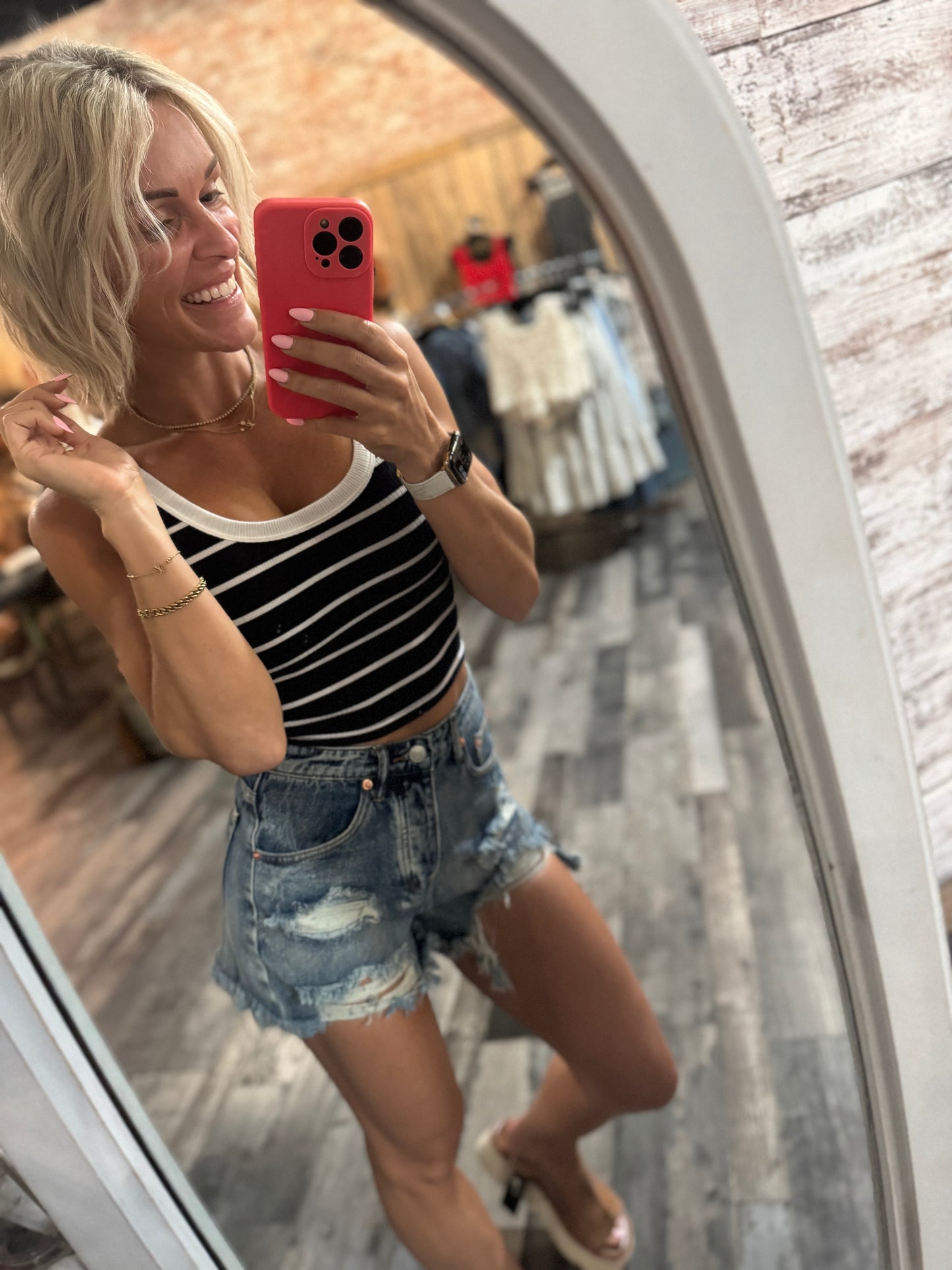 Navy Striped Tank