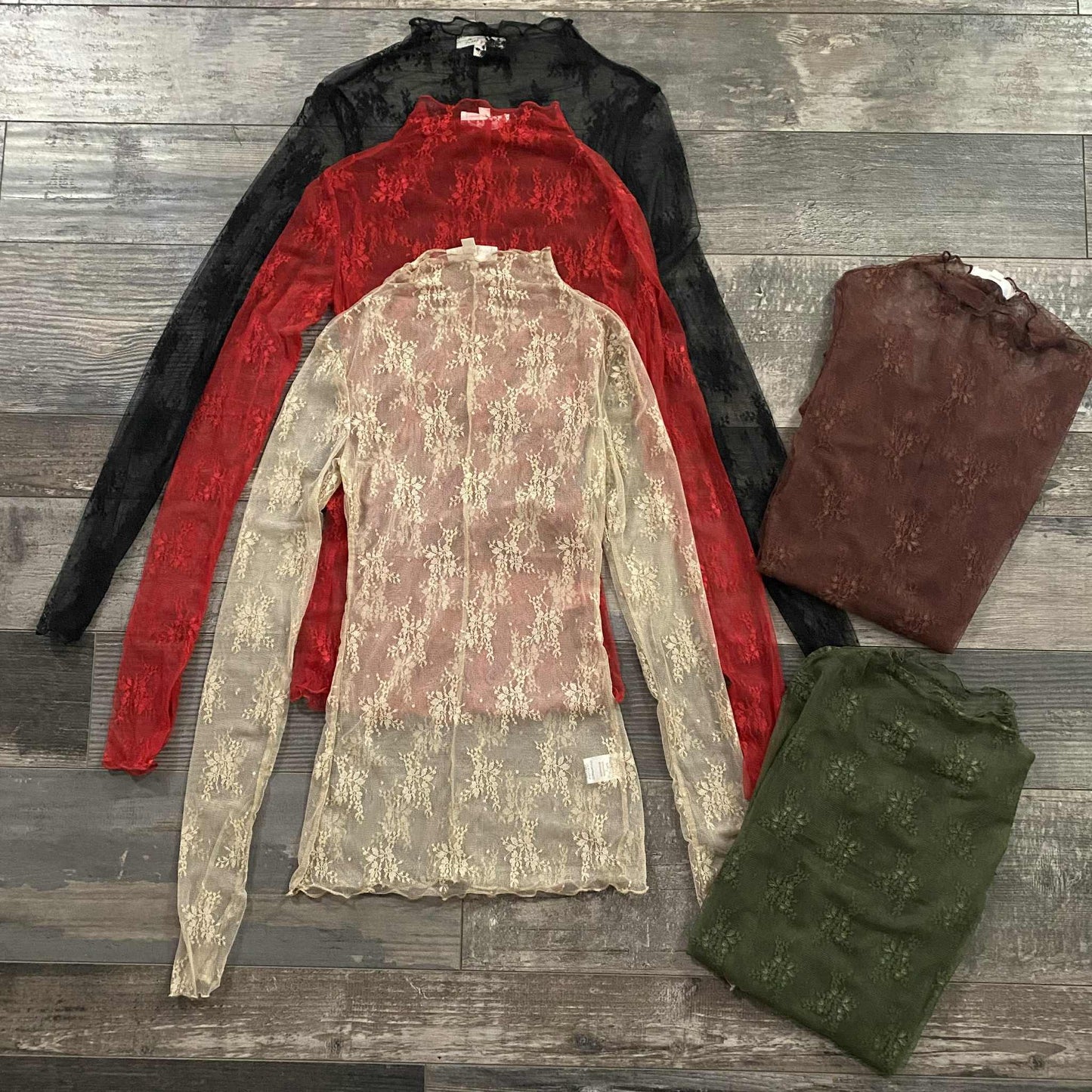 Mesh Lace Long Sleeve