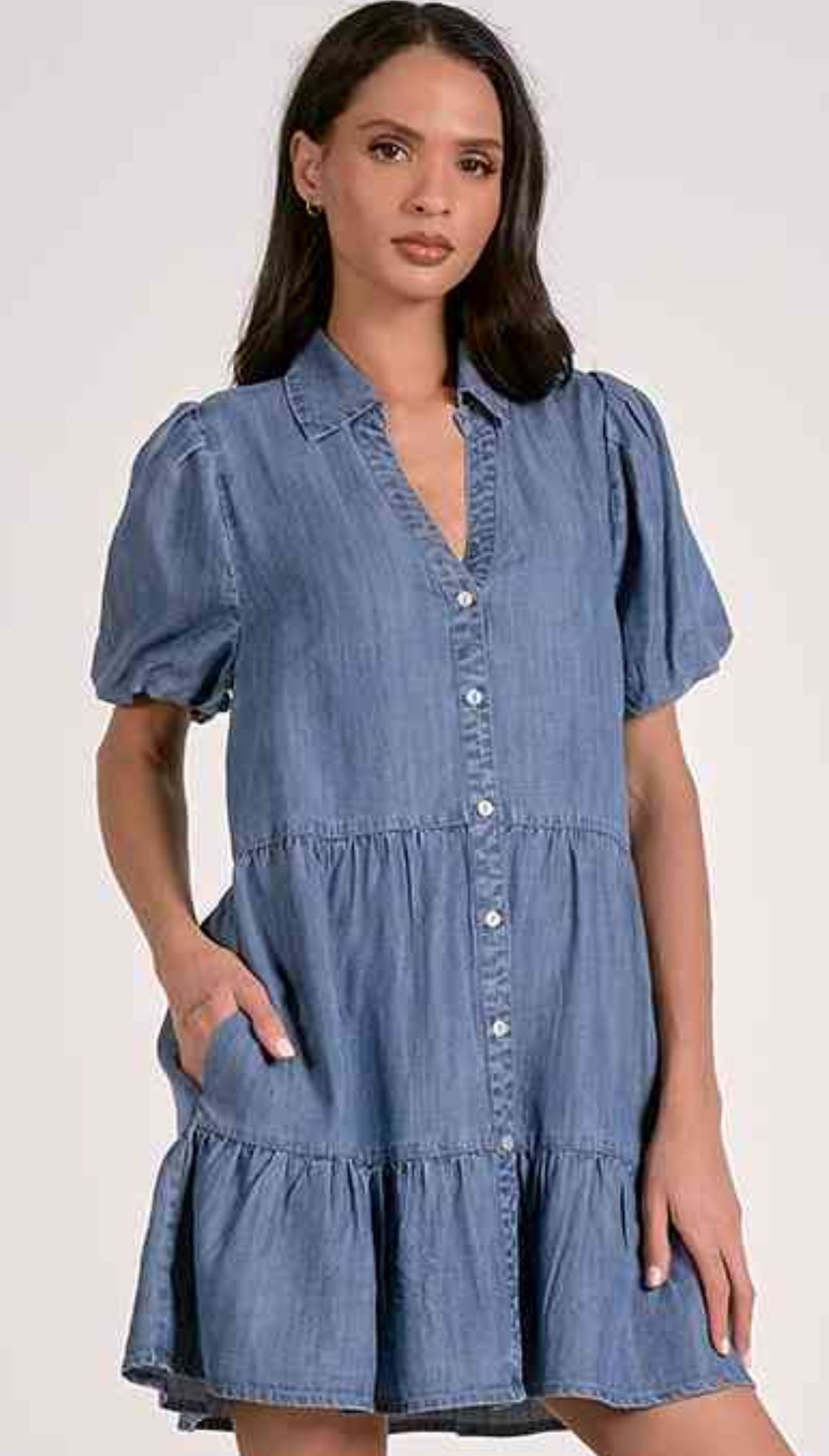 Ruffle Denim Mini