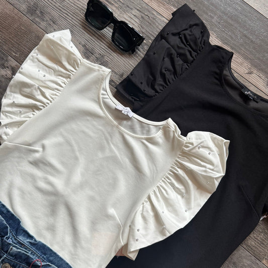 Pearl Ruffle Bodysuit