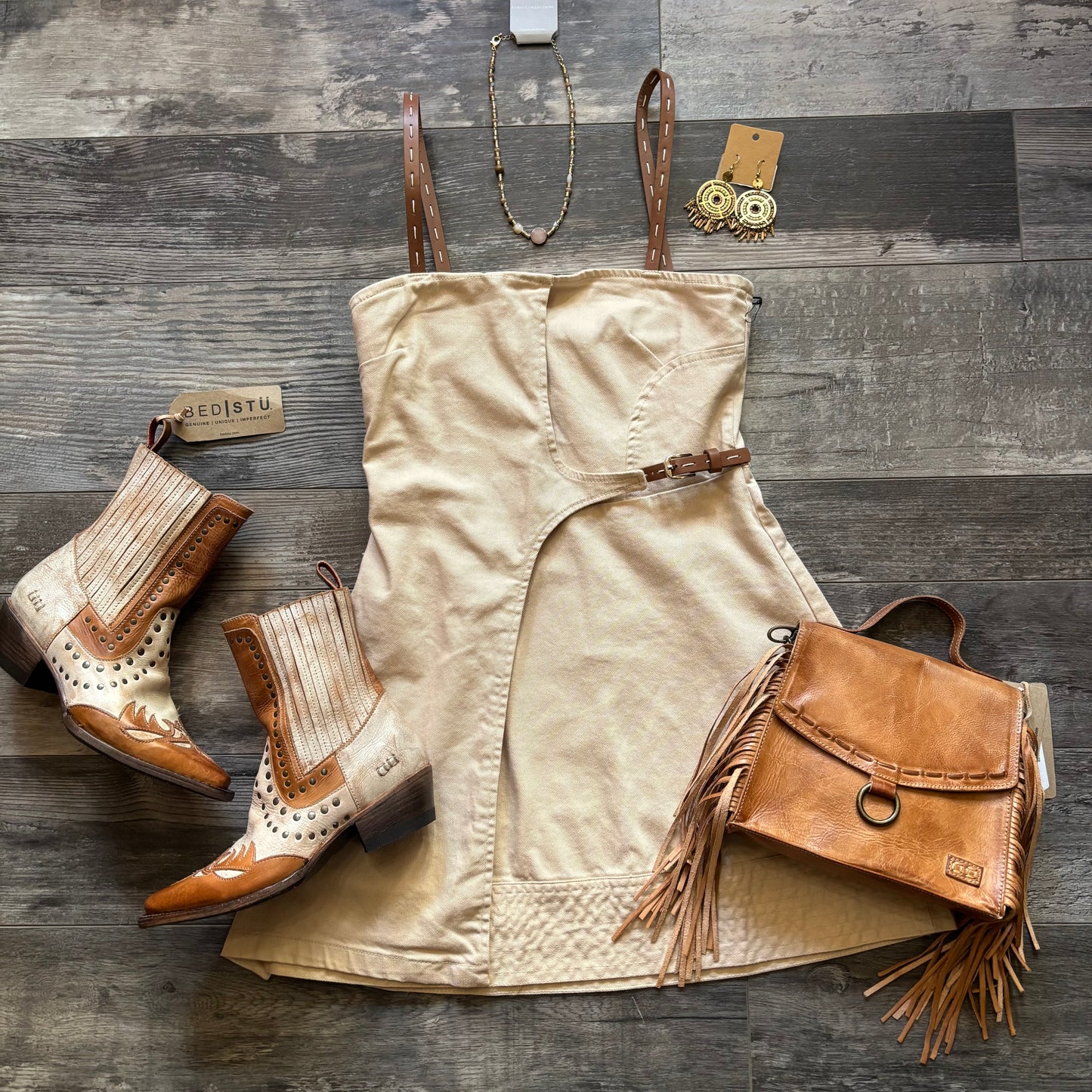 Khaki Denim Dress