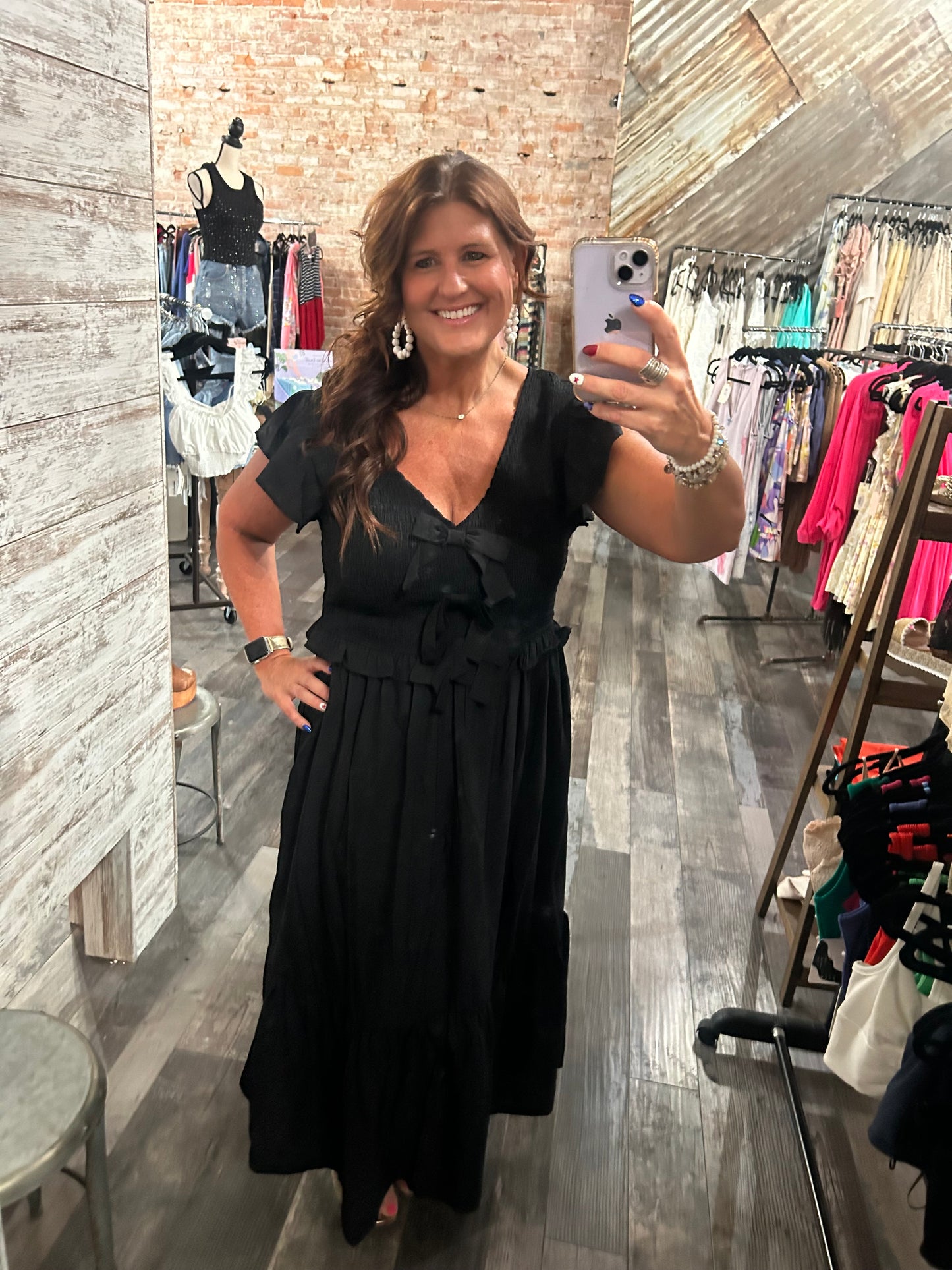 Black Bow Tie Curvy Maxi