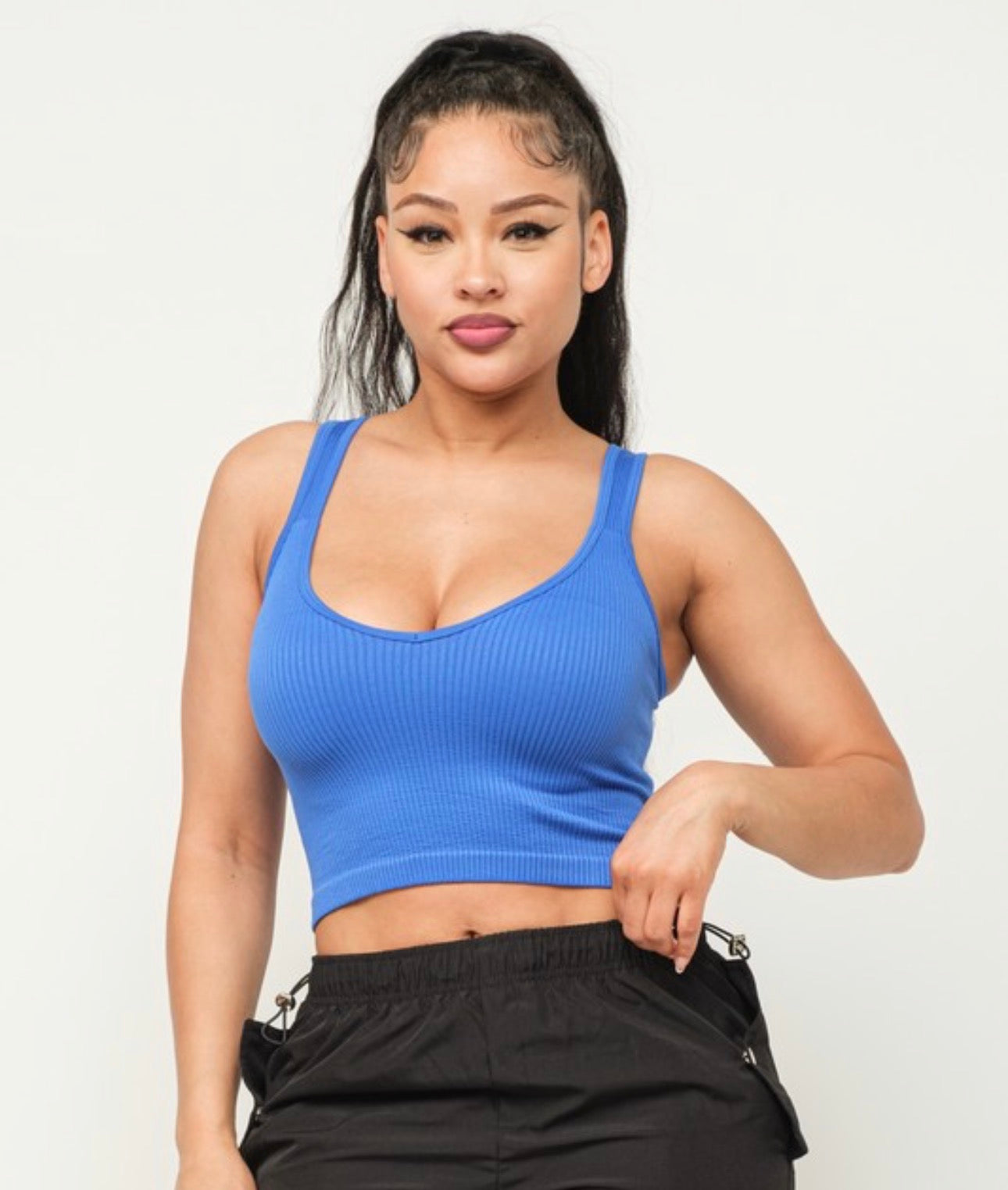 My Stretchy Seamless V-Neck Crop