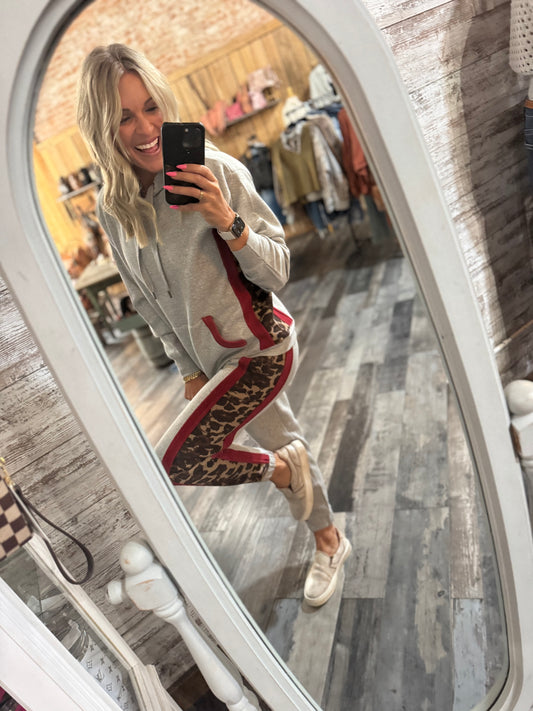 Heather Grey Jogger w/Leapo