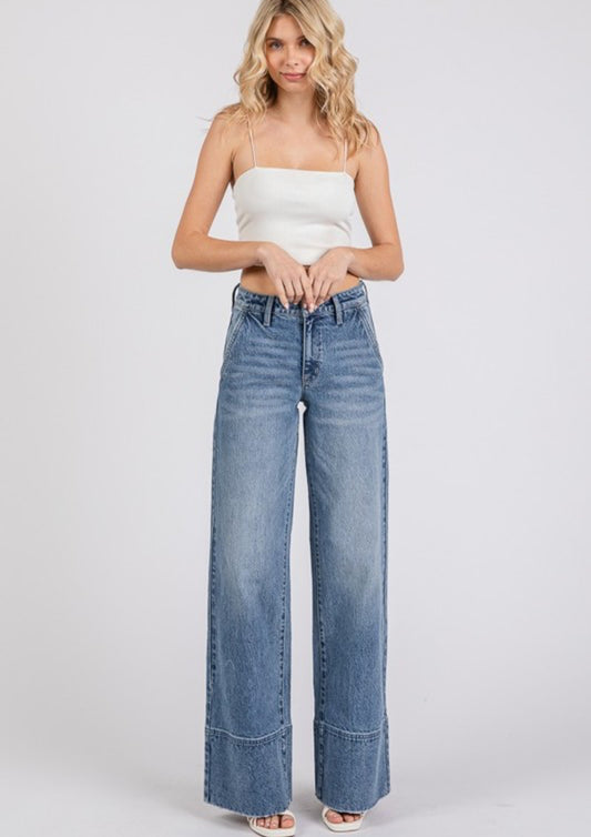 Wide Stitching Denim