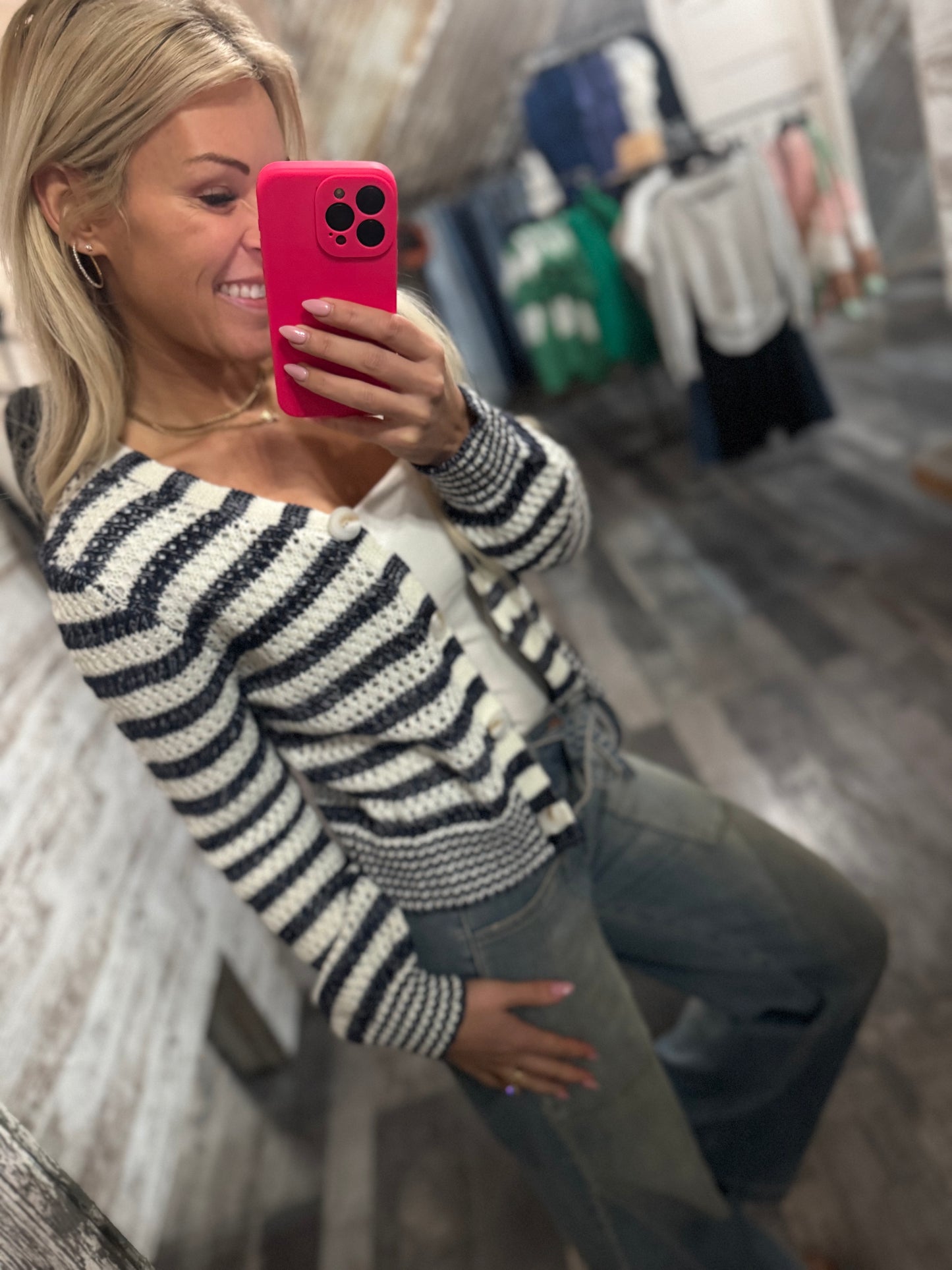 Debbie Navy Cardi