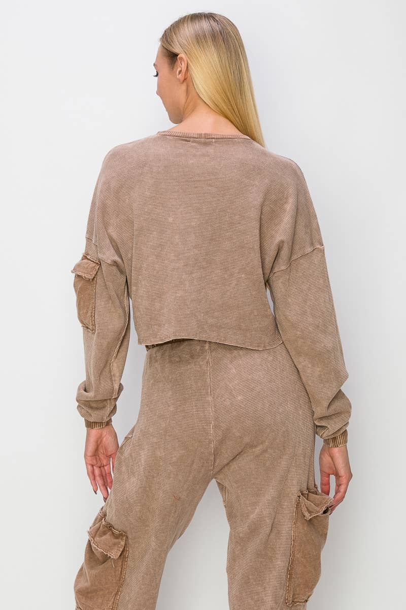 Mineral Wash Cargo pocket Top