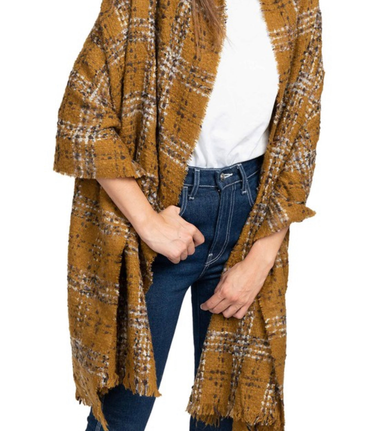 Multiuse plaid scarf/wrap
