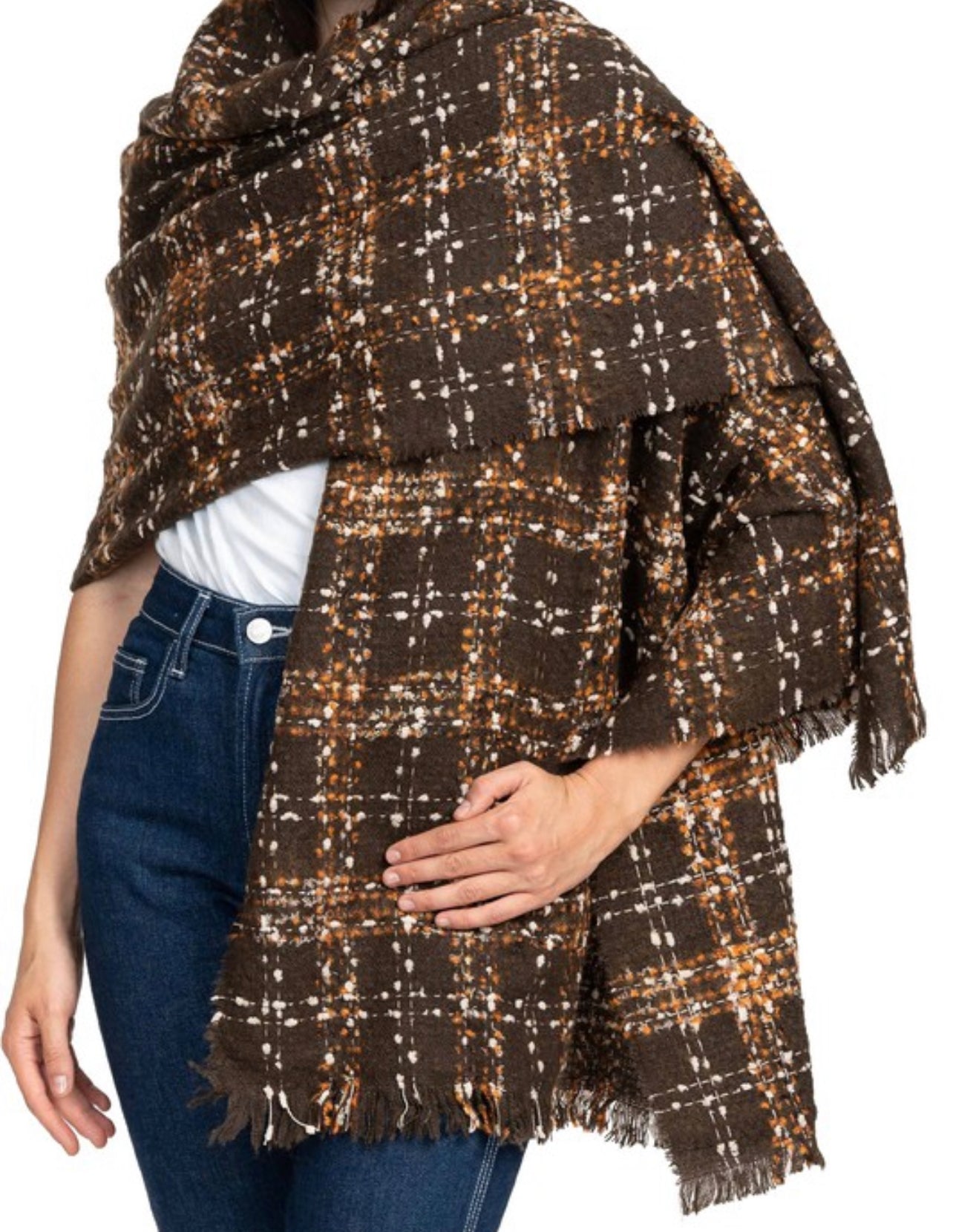 Multiuse plaid scarf/wrap