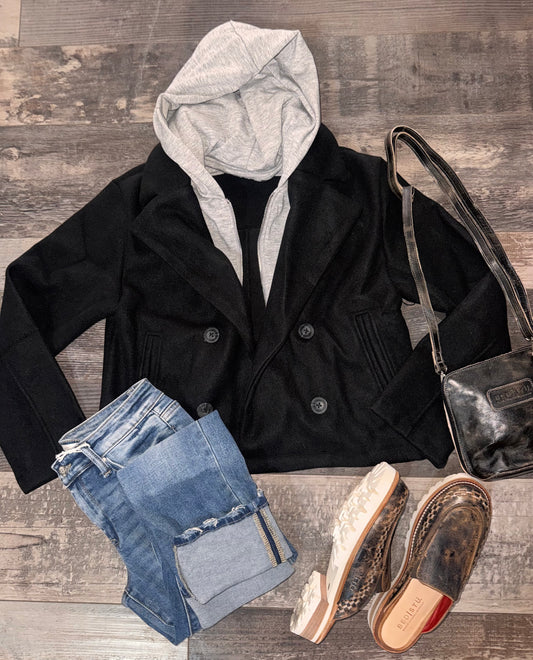 Hooded Layered Jacket