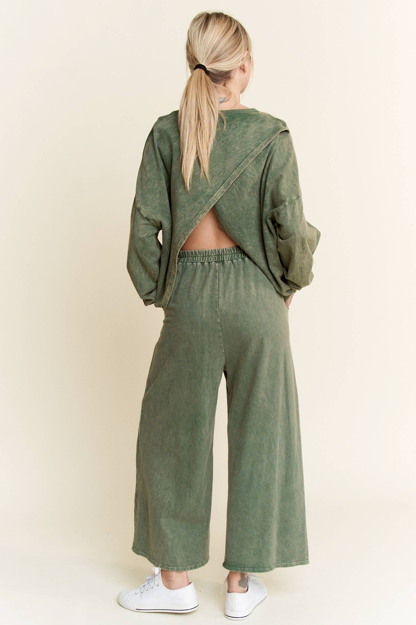Mineral Wash OpenBack Terry Top