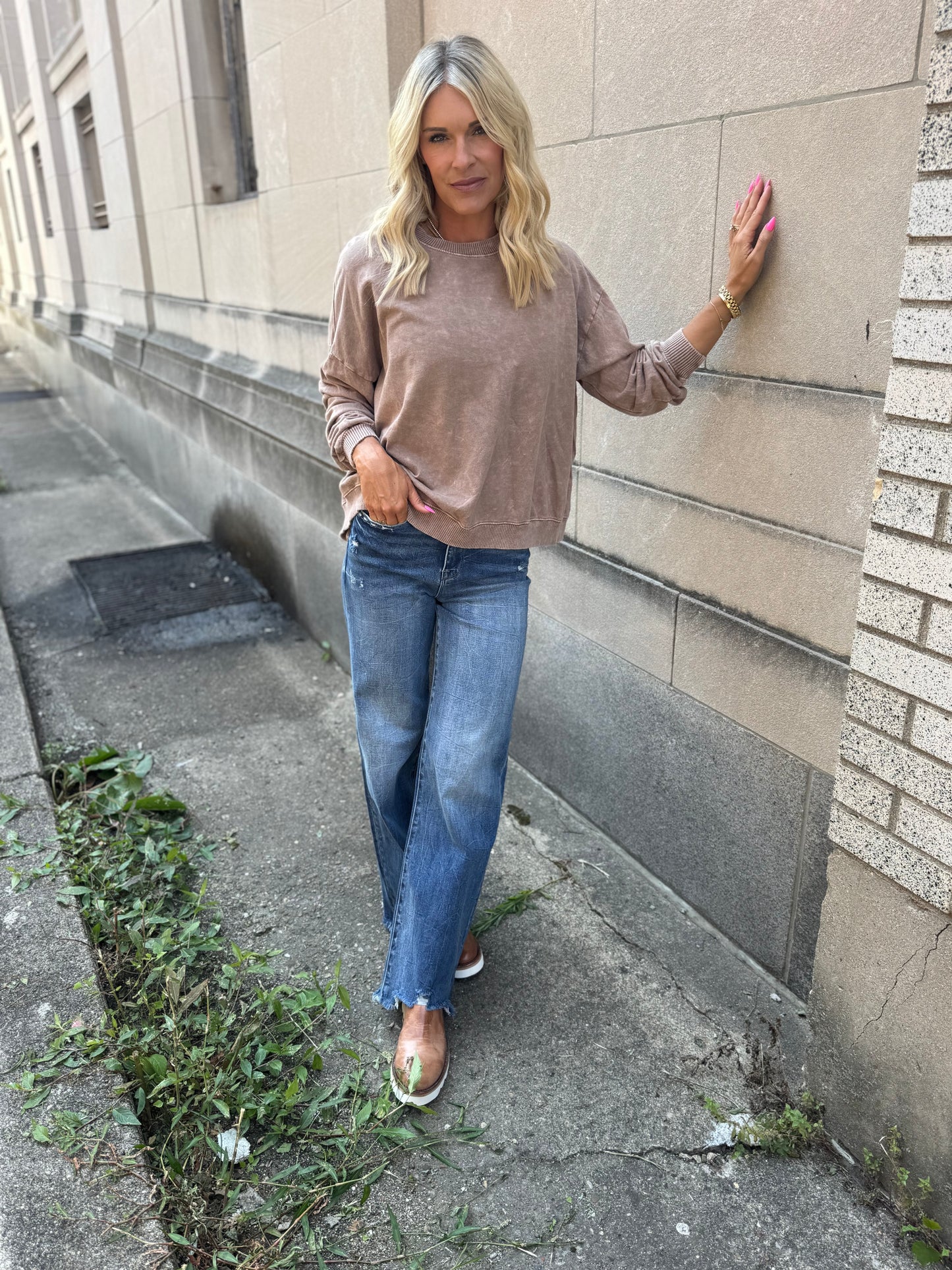 Mineral Wash OpenBack Terry Top