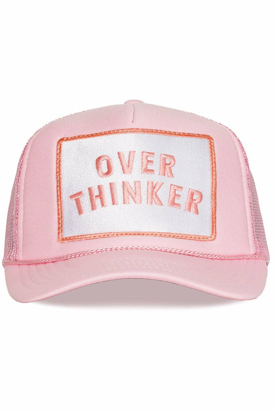 Overthinker Trucker Hat in Soft Pink