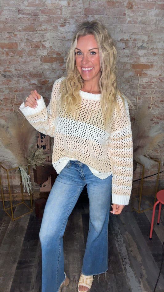 Peachy Tan Knit Sweater