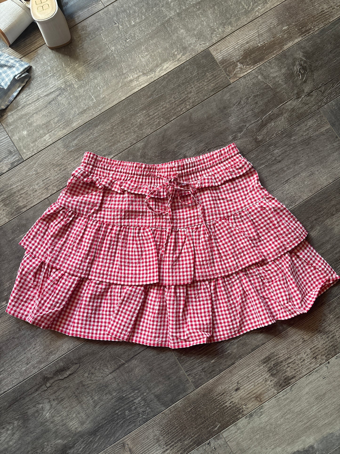 Red Check Skirt