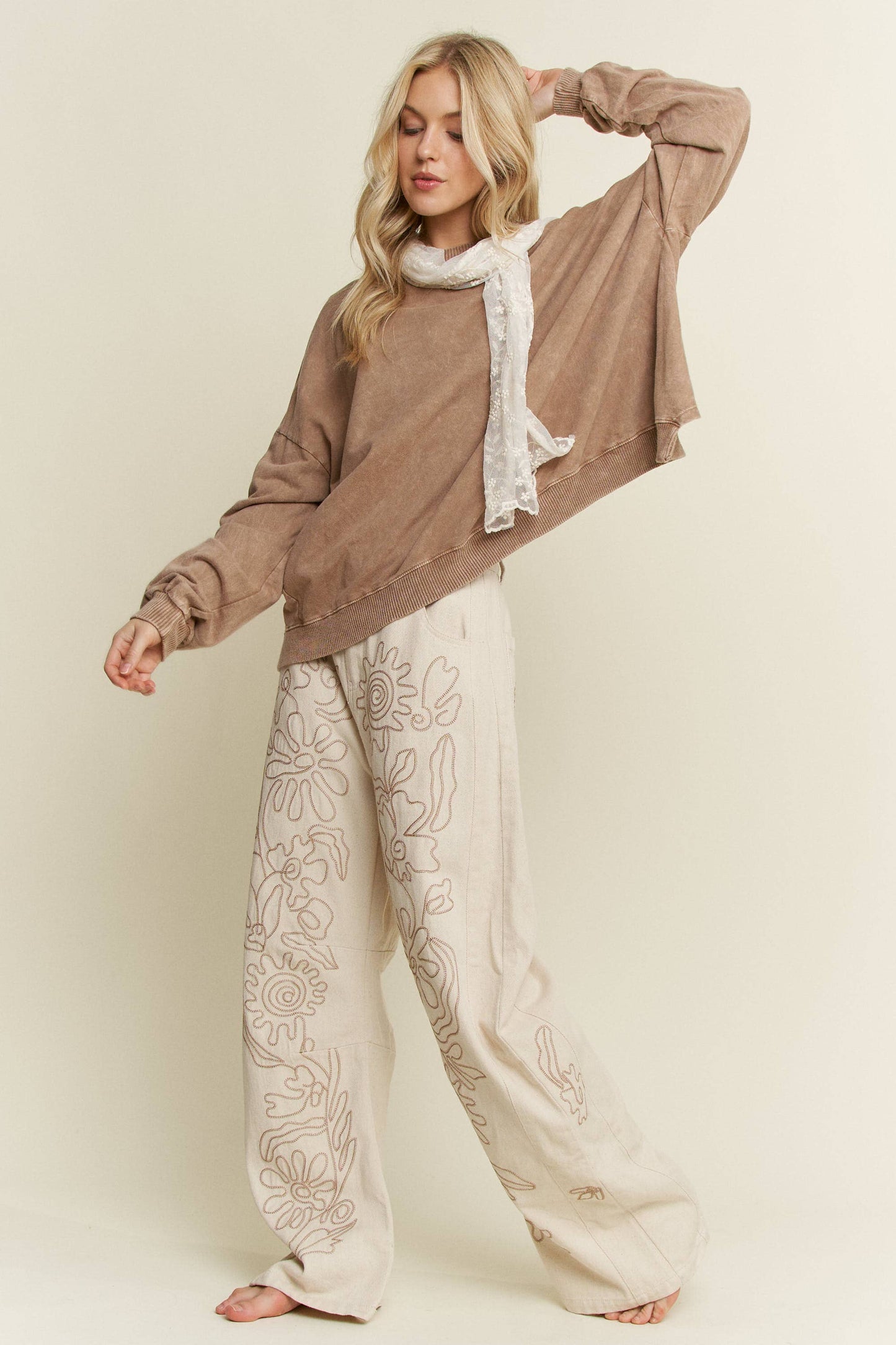 Mineral Wash OpenBack Terry Top