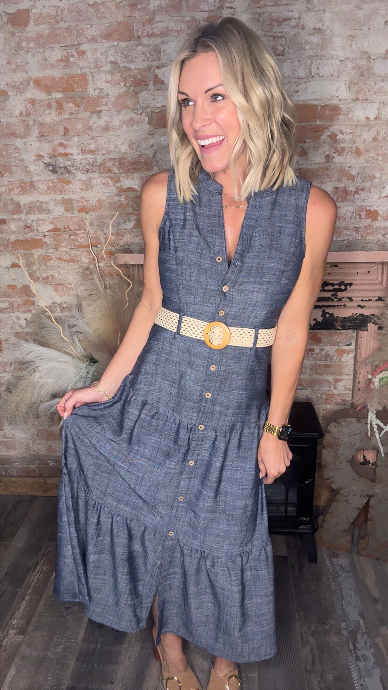 Button & Belted Maxi