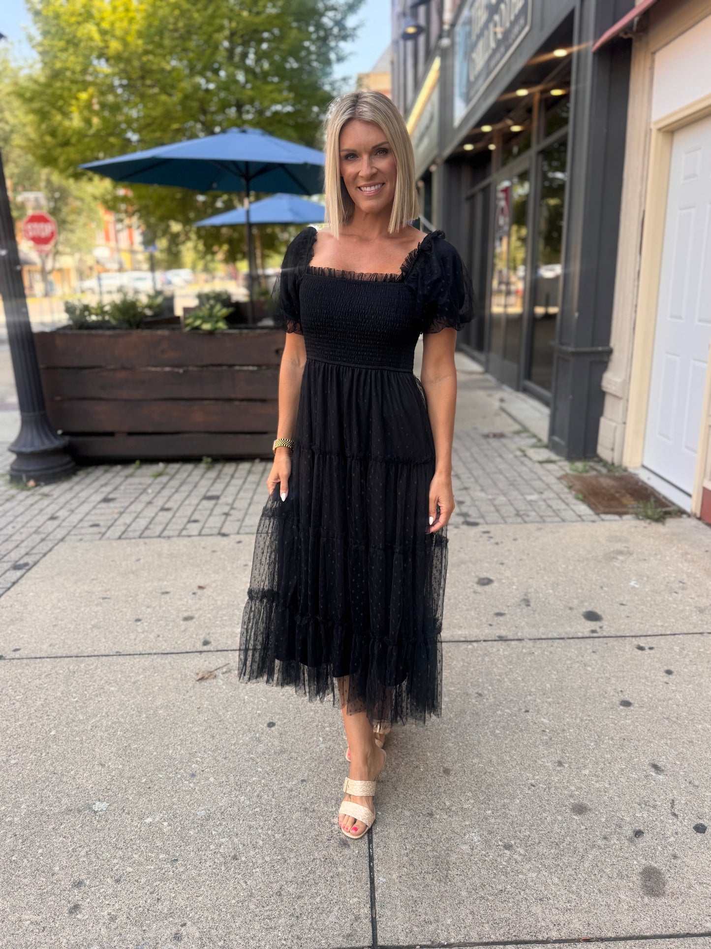 Polka Dot Smocked Dress