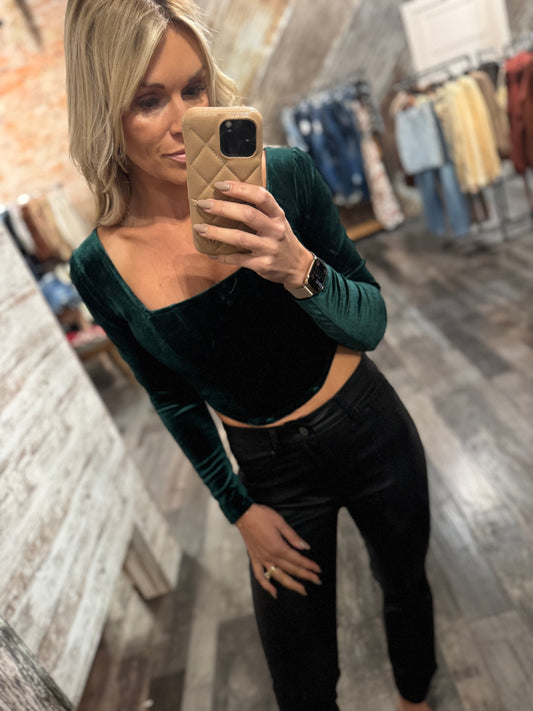 Velvet Square Neck Top