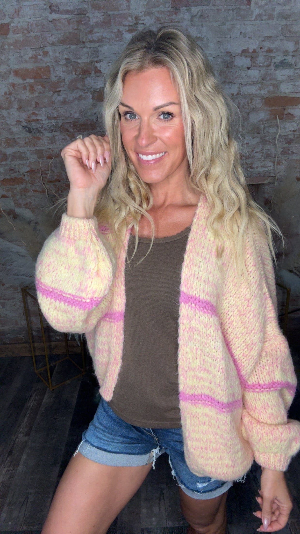 Yellow/Pink Cardi
