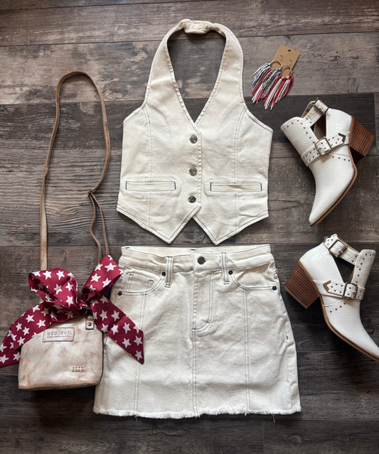 Denim Halter Vest
