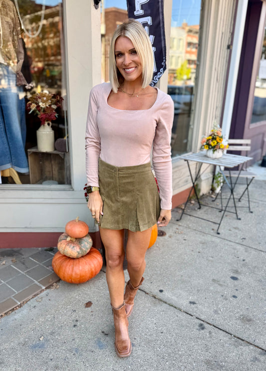 Pumpkin Pleated Skort