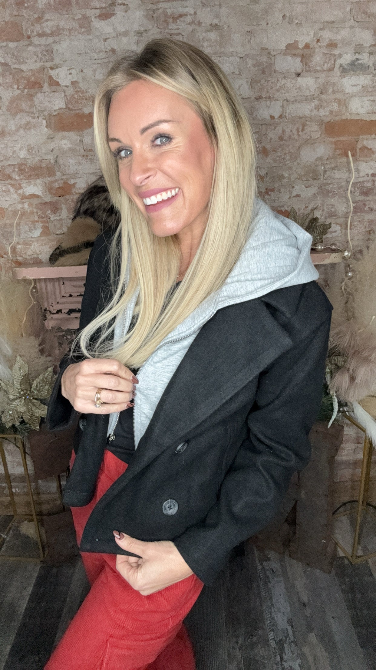 Hooded Layered Jacket